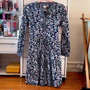 J. Crew Button-Down Floral Long Sleeve Dress 🌸